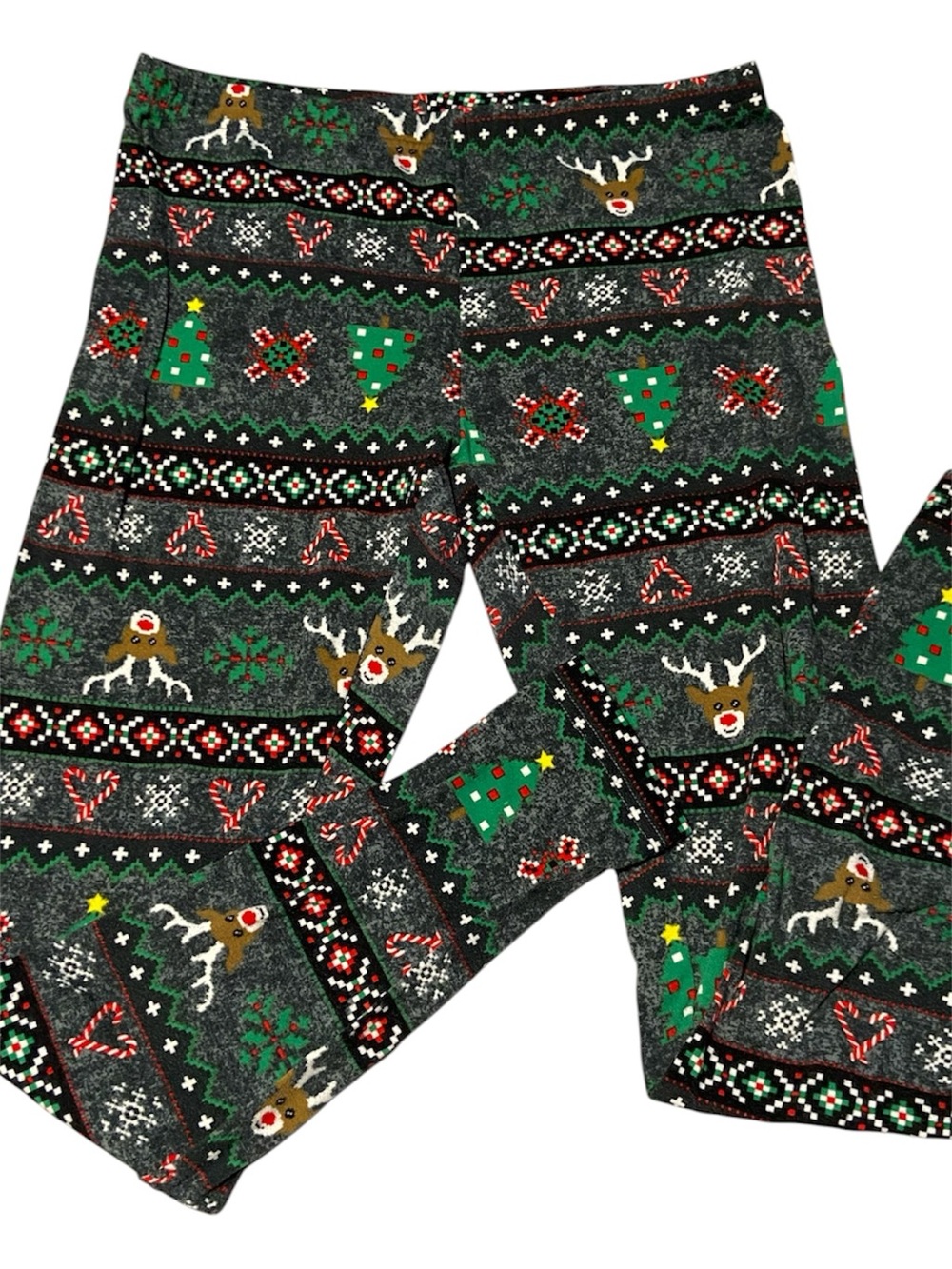Faded Glory Kids Christmas Reindeer & Tree Pajama Pants - Green, Red, White